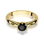 Inel Aur 14K W074 Diamant Negru 0.50ct - Imagine 2