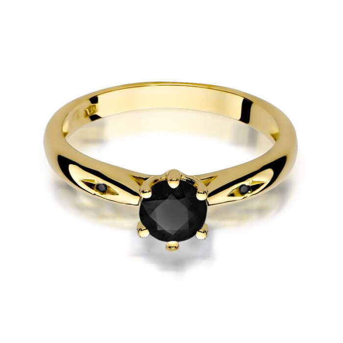 Inel Aur 14K W074 Diamant Negru 0.50ct - Imagine 2