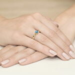 Inel Aur 14K W074 Topaz London Blue 0.50ct - Imagine 4