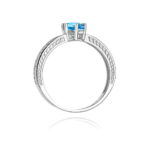 Inel Aur 14K cu Topaz London Blue 0.50 ct si Diamant 0.08 ct - Imagine 10