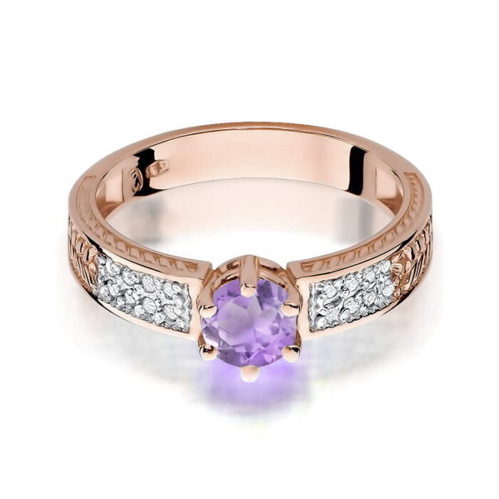 Inel Aur 14k cu Ametist 0.50 ct - Imagine 9