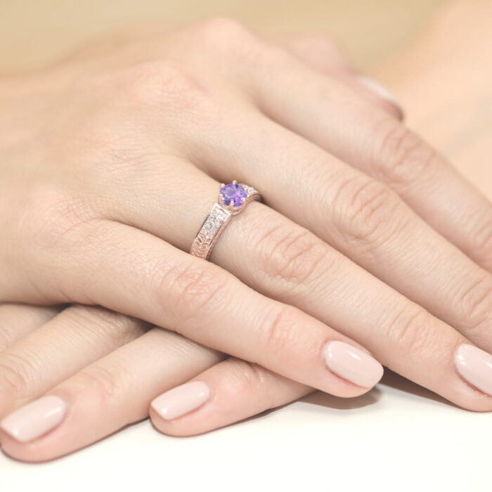 Inel Aur 14k cu Ametist 0.50 ct - Imagine 11
