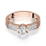 Inel Aur 14K cu Safir Alb 0.60 ct si Diamante 0.08 ct - Imagine 10