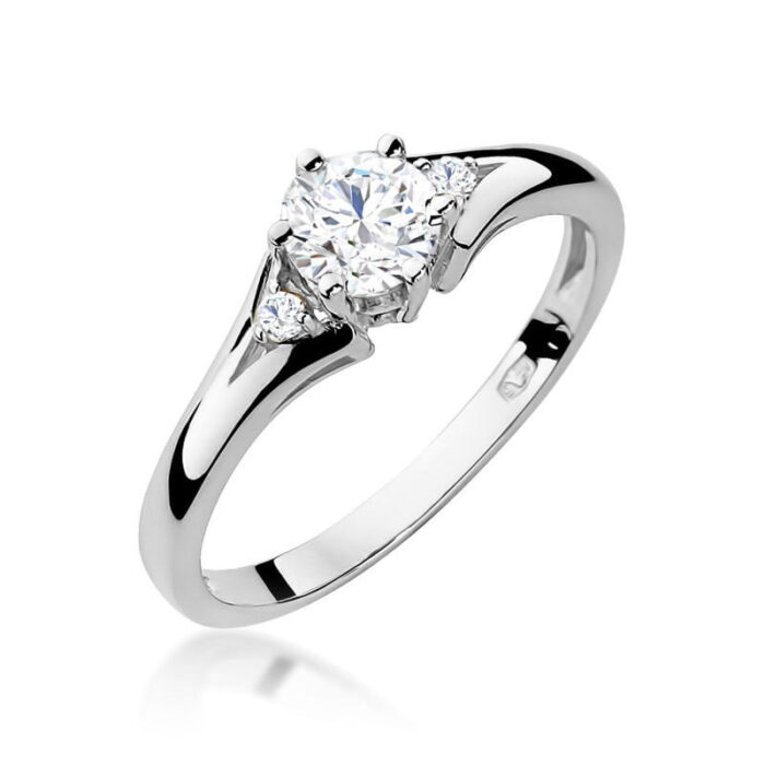 Inel Aur 14k cu Safir Alb  0.60 ct - Imagine 6
