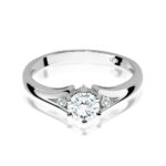 Inel Aur 14k cu Safir Alb  0.60 ct - Imagine 5