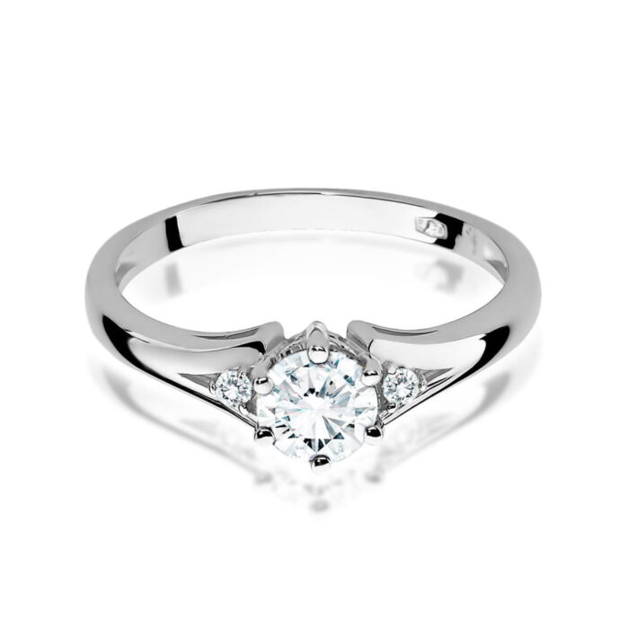 Inel Aur 14k cu Safir Alb  0.60 ct - Imagine 5
