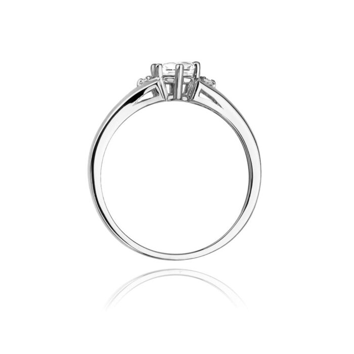Inel Aur 14k cu Safir Alb  0.60 ct - Imagine 4
