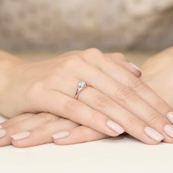 Inel Aur 14k cu Safir Alb  0.60 ct - Imagine 11