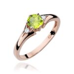 Inel Aur 14K cu Peridot 0.60 ct si Diamante Naturale 0.03 ct - Imagine 8