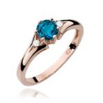 Inel Aur 14K cu Topaz London Blue 0.50 ct si Diamante - Imagine 7