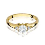 Inel Aur 14k cu Safir Alb  0.60 ct - Imagine 2