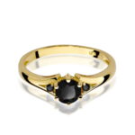 Inel Aur 14K cu Diamante Negre 0.50 ct - Imagine 2