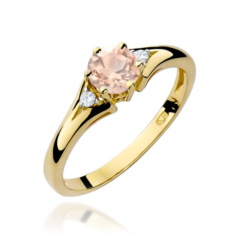 W076-Z-585-M0.40_1.jpg Inel Aur 14K cu Morganit 0.40 ct - Imagine 1