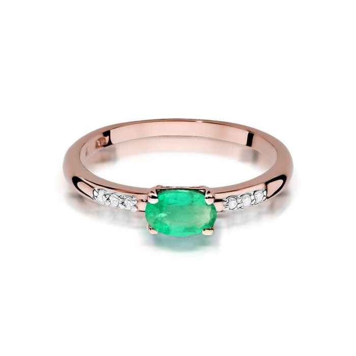 Inel Aur 14K cu Smarald 0.40 ct - Imagine 9