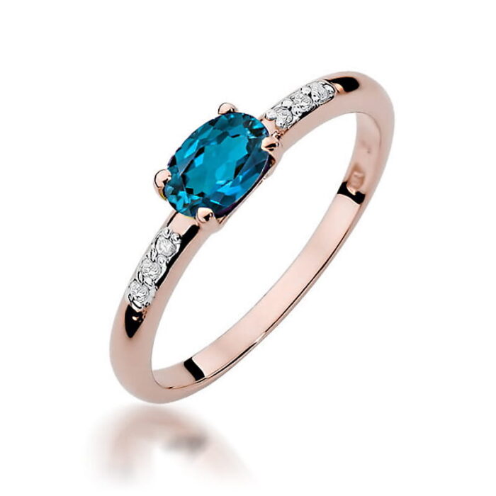 Inel Aur 14K W077 Topaz London Blue 0.50ct - Imagine 5