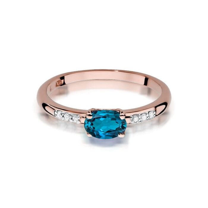 Inel Aur 14K W077 Topaz London Blue 0.50ct - Imagine 6
