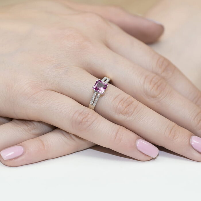Inel Aur 14K W079 Topaz Roz 1.10ct - Imagine 12