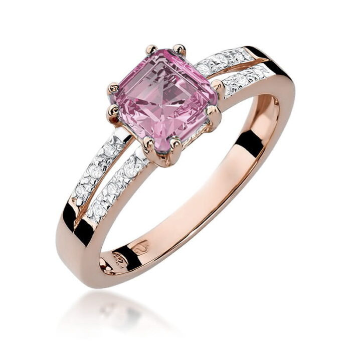 Inel Aur 14K W079 Topaz Roz 1.10ct - Imagine 5