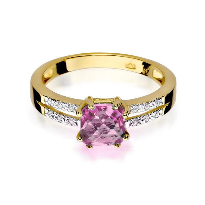 Inel Aur 14K W079 Topaz Roz 1.10ct - Imagine 2