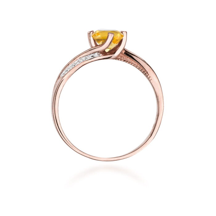 Inel Aur 14K cu Citrin 0.60 ct si Diamante 0.05 ct - Imagine 10