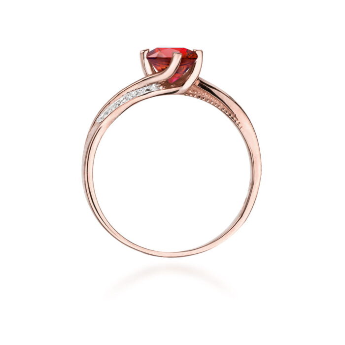 Inel Aur 14K cu Rubin 0.60 ct si Diamante 0.05 ct - Imagine 9