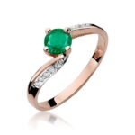 Inel Aur 14K cu Smarald 0.50 ct si Diamante 0.05 ct - Imagine 8