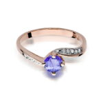 Inel Aur 14K cu Tanzanit 0.50 ct si Diamante 0.05 ct - Imagine 9