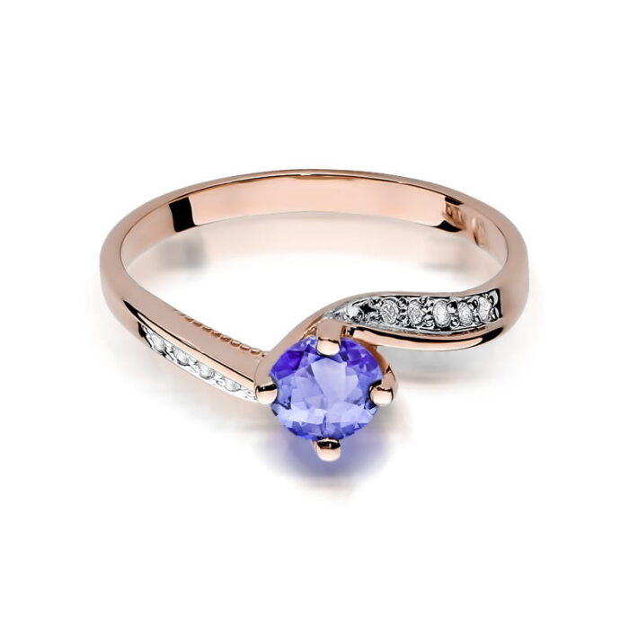 Inel Aur 14K cu Tanzanit 0.50 ct si Diamante 0.05 ct - Imagine 9