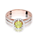 Inel Aur 14k cu Peridot 0.60 ct si Diamante 0.20 ct - Imagine 9