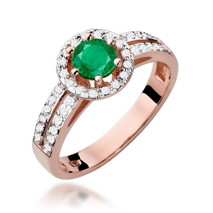 Inel Aur 14K cu Smarald 0.50 ct si Diamante 0.20 ct - Imagine 8