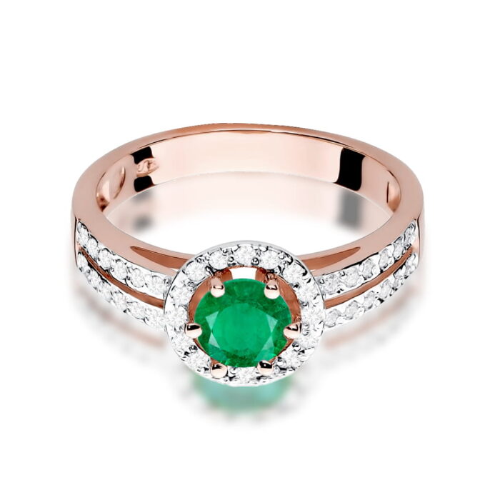 Inel Aur 14K cu Smarald 0.50 ct si Diamante 0.20 ct - Imagine 9