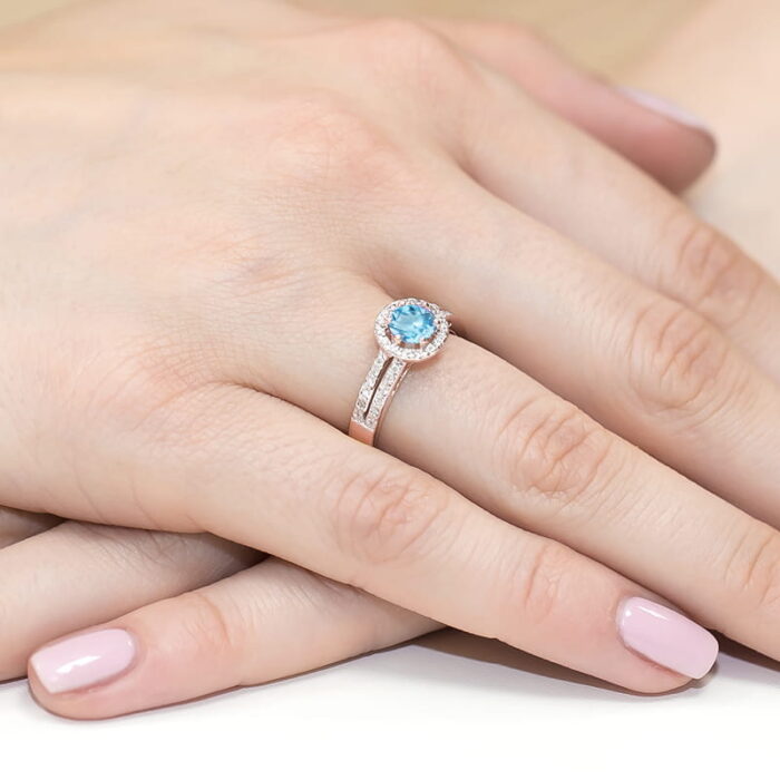 Inel Aur 14K cu Topaz 0.50 ct - Imagine 11