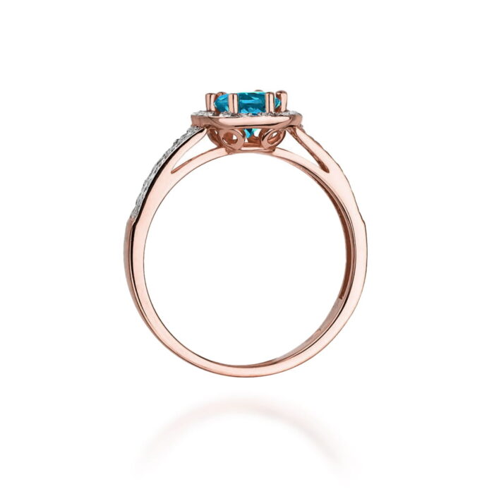 Inel Aur 14K W087 Topaz London Blue 0.50ct - Imagine 7