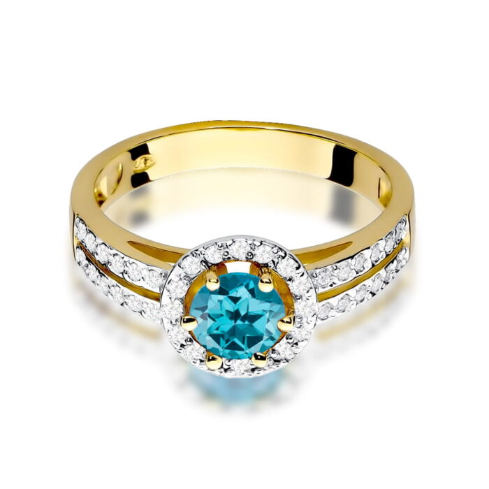 Inel Aur 14K W087 Topaz London Blue 0.50ct - Imagine 2