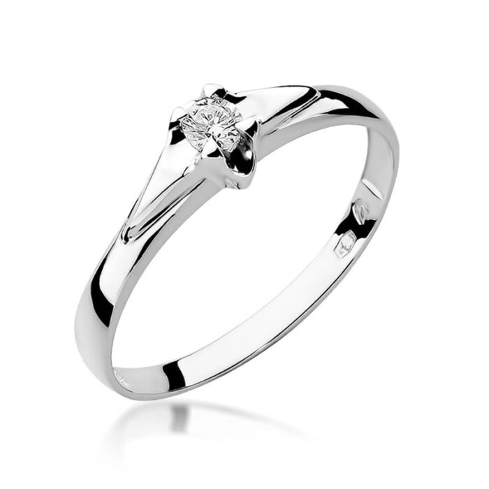 Inel Aur 14K cu Diamant Natural 0.08 ct - Imagine 4