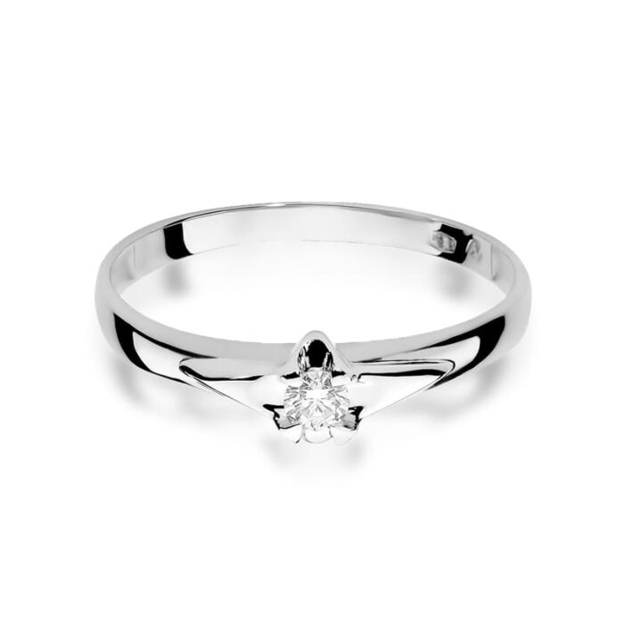 Inel Aur 14K cu Diamant Natural 0.08 ct - Imagine 5