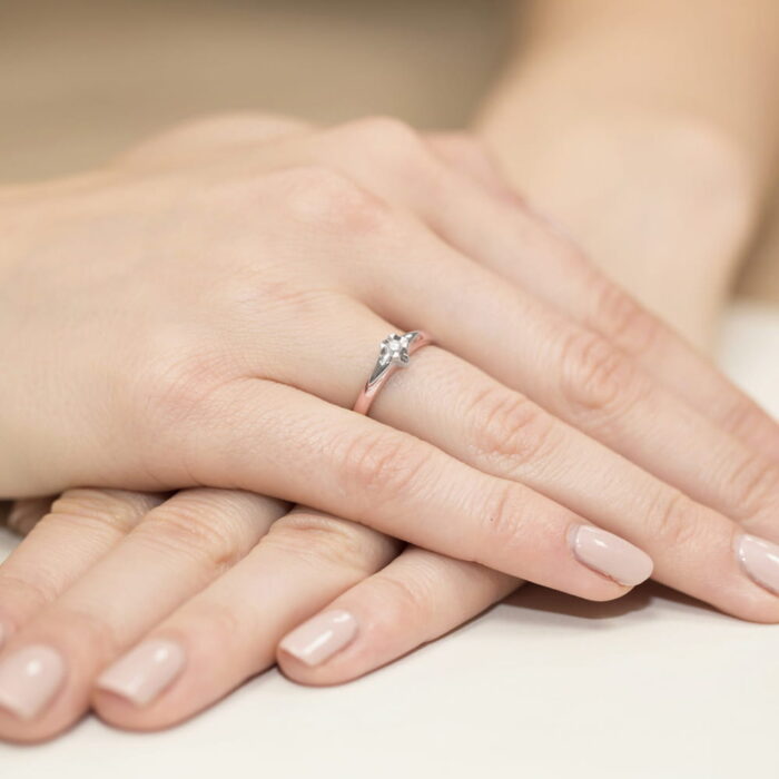 Inel Aur 14K W088 Diamant 0.05ct - Imagine 8