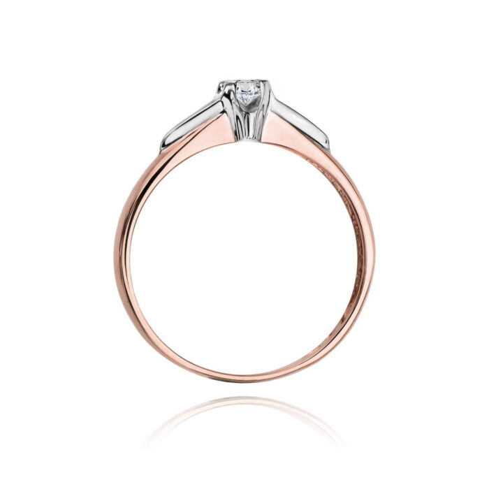 Inel Aur 14K cu Diamant Natural 0.08 ct - Imagine 10