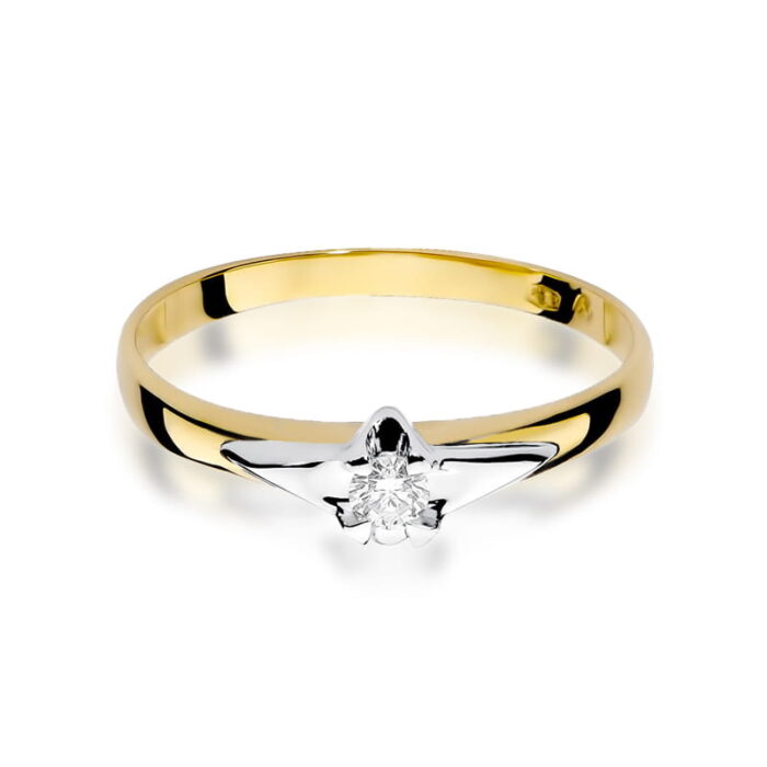 Inel Aur 14K cu Diamant Natural 0.08 ct - Imagine 2