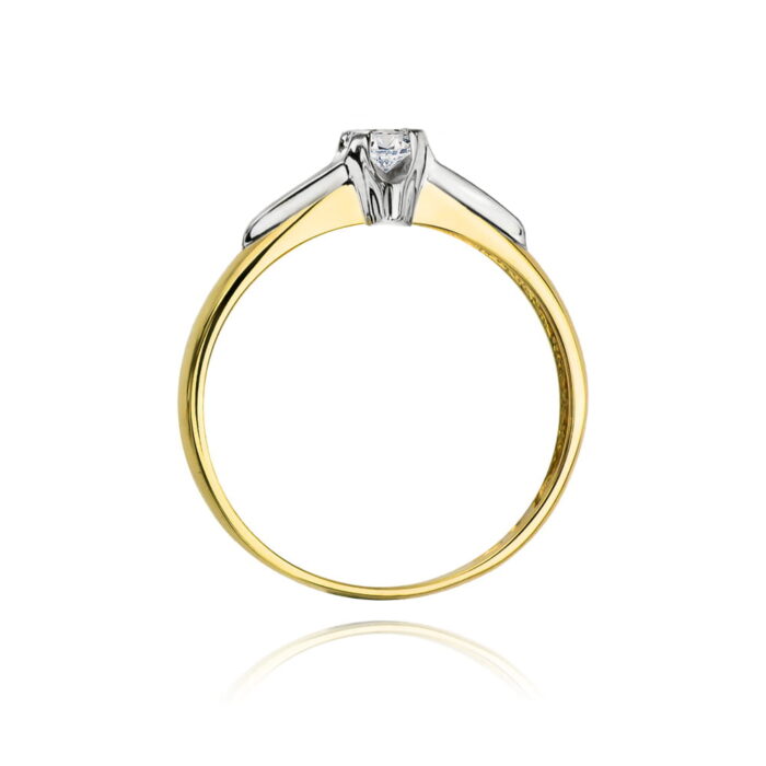 Inel Aur 14K cu Diamant Natural 0.08 ct - Imagine 3