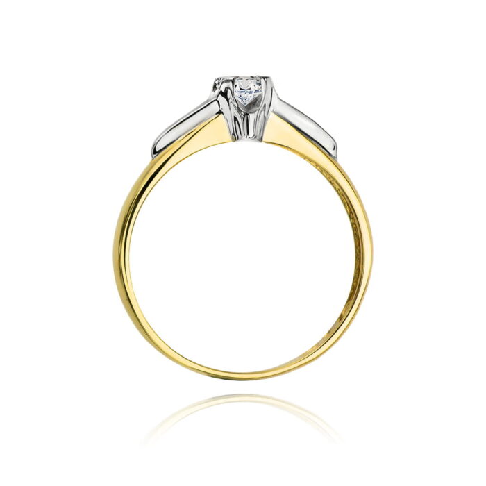 Inel Aur 14K cu Diamant Natural 0.12 ct - Imagine 3