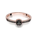 Inel Aur 14k cu Diamante Negre 0.09 ct - Imagine 9