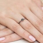 Inel Aur 14k cu Diamante Negre 0.09 ct - Imagine 11