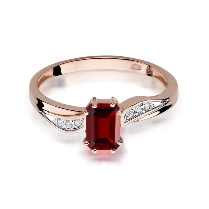 Inel Aur 14k cu Rubin 0.80 ct si Diamante Naturale 0.03 ct - Imagine 10