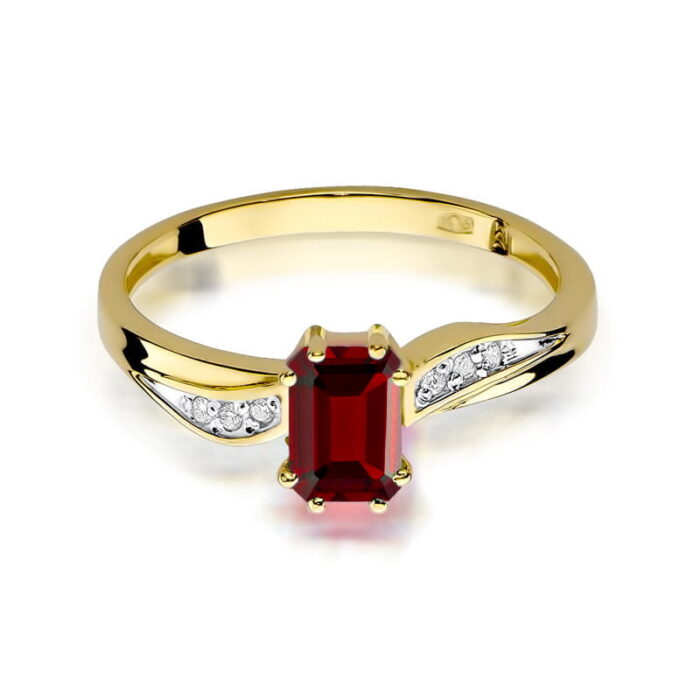 Inel Aur 14k cu Rubin 0.80 ct si Diamante Naturale 0.03 ct - Imagine 2