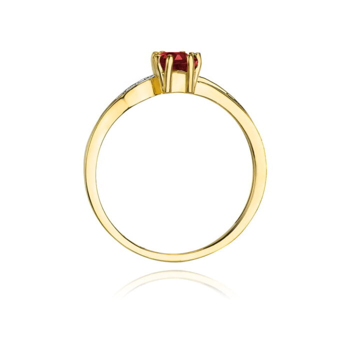 Inel Aur 14k cu Rubin 0.80 ct si Diamante Naturale 0.03 ct - Imagine 3