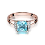 Inel Aur 14K cu Topaz 1.40 ct si Diamante 0.03 ct - Imagine 10