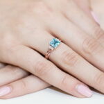Inel Aur 14K cu Topaz 1.40 ct si Diamante 0.03 ct - Imagine 12