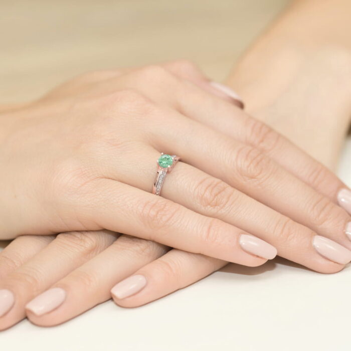 Inel Aur 14K W106 Smarald 0.50ct - Imagine 8