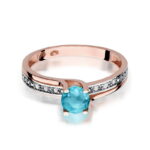Inel Aur 14K cu Topaz 0.50 ct si Diamante 0.03 ct - Imagine 9